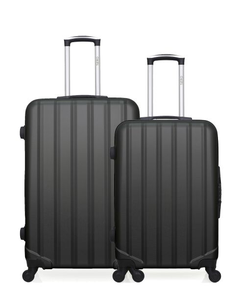 Set van 2 donkergrijze Himalaya grote koffers en weekendkoffers