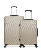 Set di 2 valigie di grandi dimensioni e weekend L agos beige