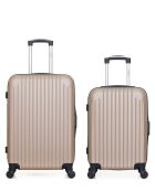 Set van 2 beige Carpathians weekend- en hutkoffers