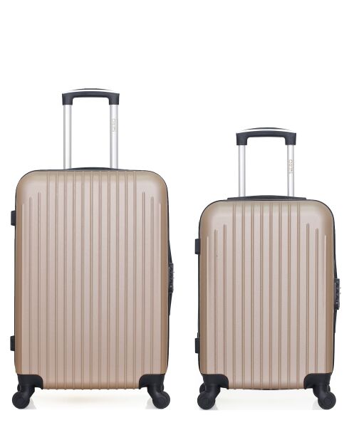 Set van 2 beige Carpathians weekend- en hutkoffers