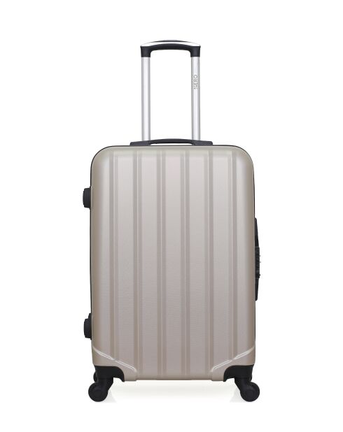 Set mit 2 beigefarbenen Himalaya-Wochenend- und Kabinenkoffern