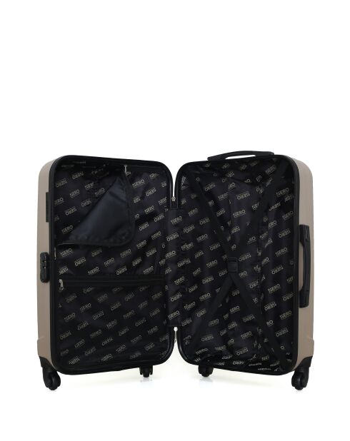 Set mit 2 beigefarbenen Himalaya-Wochenend- und Kabinenkoffern