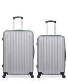 Set van 2 grote koffers en grijze weekendkarpaten