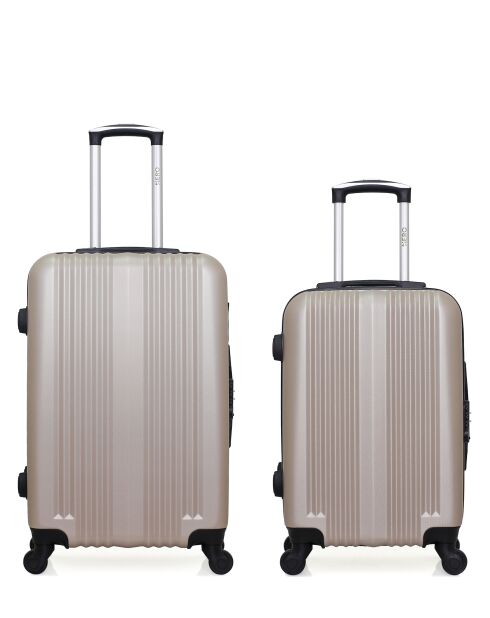 Set di 2 valigie da viaggio L ipari beige