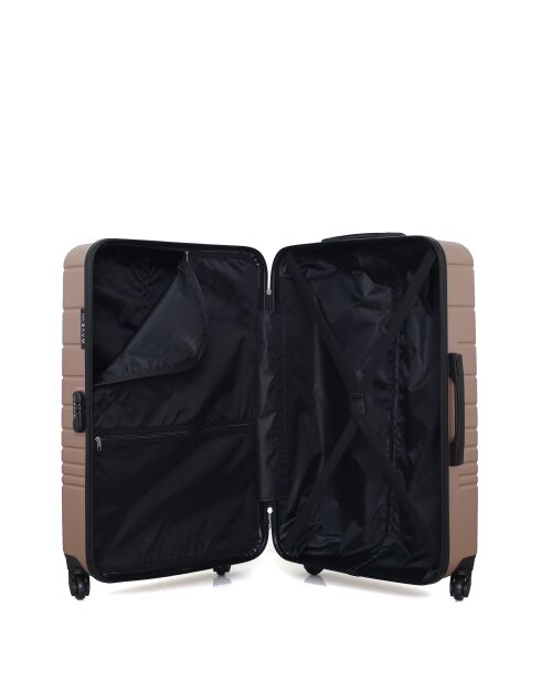 Set van 2 grote koffers en cabine XXS Tiger roze goud