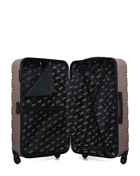 Set van 2 Renoso rosegouden grote koffers en weekendkoffers