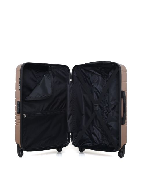 Set aus 2 rosafarbenen Tiger-Wochenend- und Kabinenkoffern