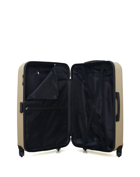 Set van 2 beige Taurus grote koffers en weekendkoffers