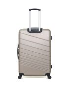 Set aus 2 großen Koffern und beiger Tigerkabine