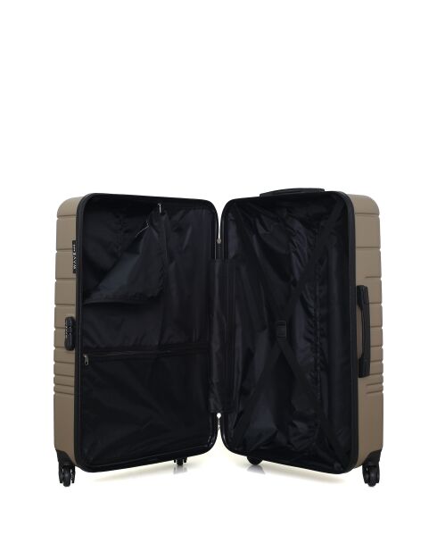 Set aus 2 großen Koffern und beiger Tigerkabine