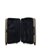 Set aus 2 großen Koffern und beigen Tiger-Wochenendkoffern