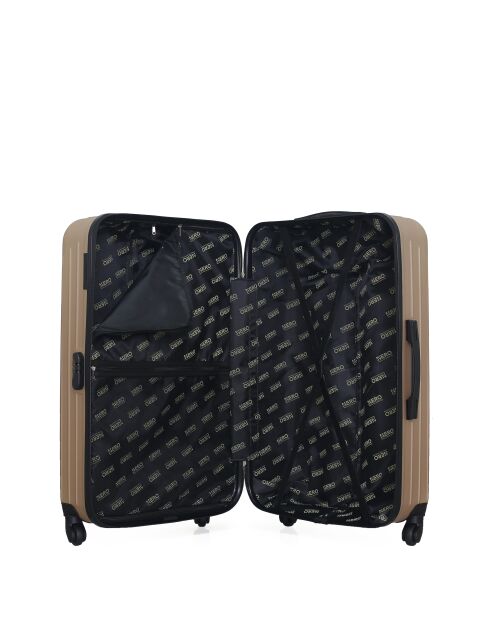 Set di 3 valigie grandi, weekend e cabina beige Carpazi