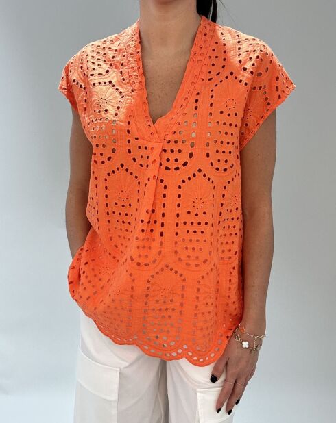 Evora Orange Bluse
