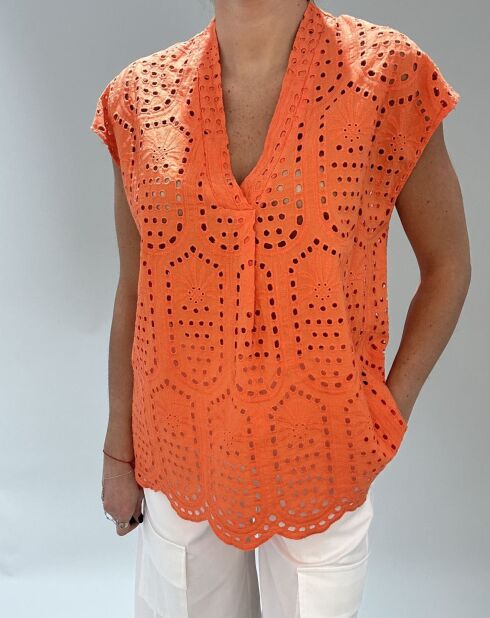 Evora Orange Bluse