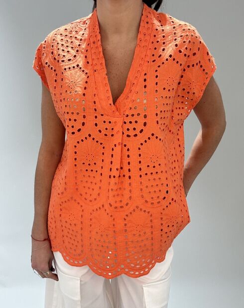 Evora Orange Bluse