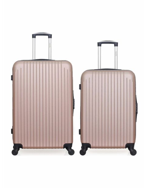 Set van 2 karpaten roségouden weekend- en hutkoffers