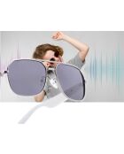 Mogie Smart Glasses Modell Thalos weiß, silber und metallisch grau