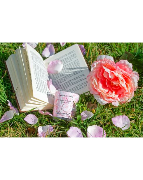 Candela con petali di fiori - 160g