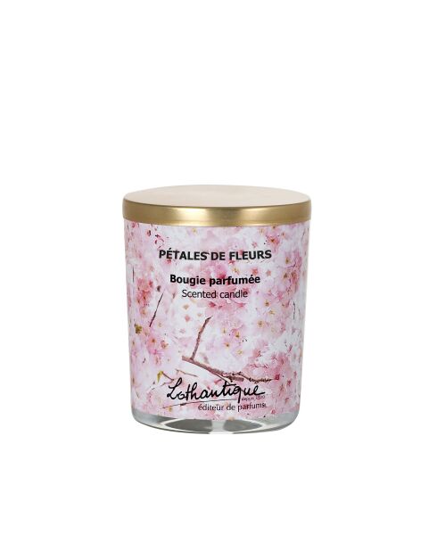 Candela con petali di fiori - 160g