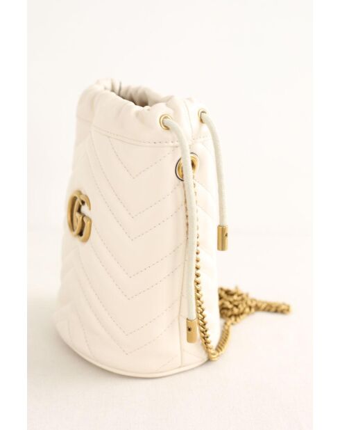 Bolso bandolera de piel color crudo - 17x11x18 cm - Muy buen estado