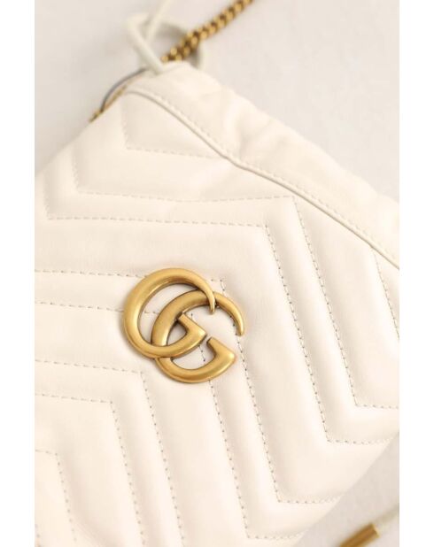 Bolso bandolera de piel color crudo - 17x11x18 cm - Muy buen estado