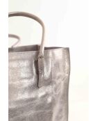 Silberne Lederhandtasche - 28x13x29 cm - Sehr guter Zustand