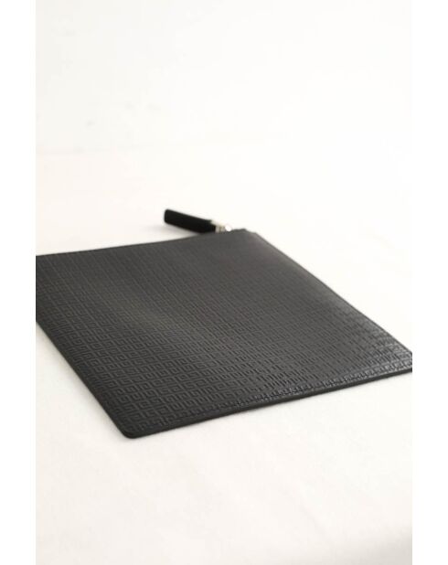 Pochette in pelle nera - 20x20 cm - Ottime condizioni