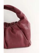 Bordeauxrode leren handtas - 35x13x20 cm - Zeer goede conditie