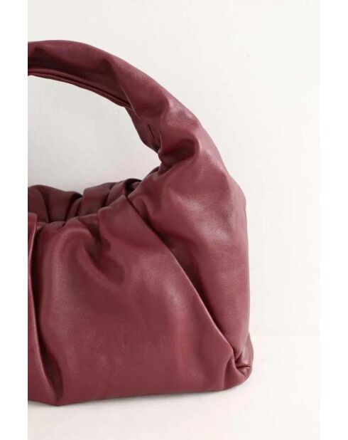 Bordeauxrode leren handtas - 35x13x20 cm - Zeer goede conditie