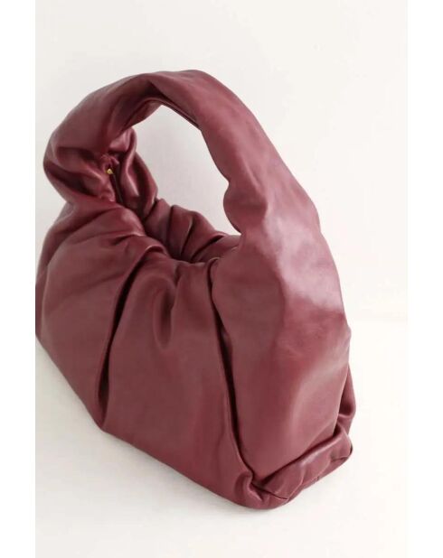 Bordeauxrode leren handtas - 35x13x20 cm - Zeer goede conditie