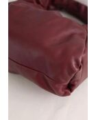 Bordeauxrode leren handtas - 35x13x20 cm - Zeer goede conditie