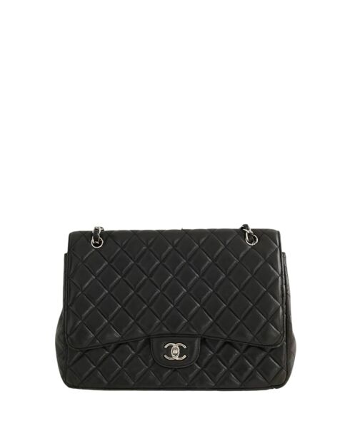 Sac à bandoulière en cuir noir - 33x10x25 cm - Bon état