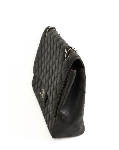 Sac à bandoulière en cuir noir - 33x10x25 cm - Bon état