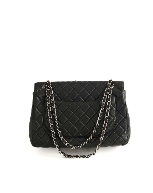 Sac à bandoulière en cuir noir - 33x10x25 cm - Bon état