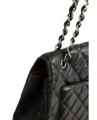 Sac à bandoulière en cuir noir - 33x10x25 cm - Bon état