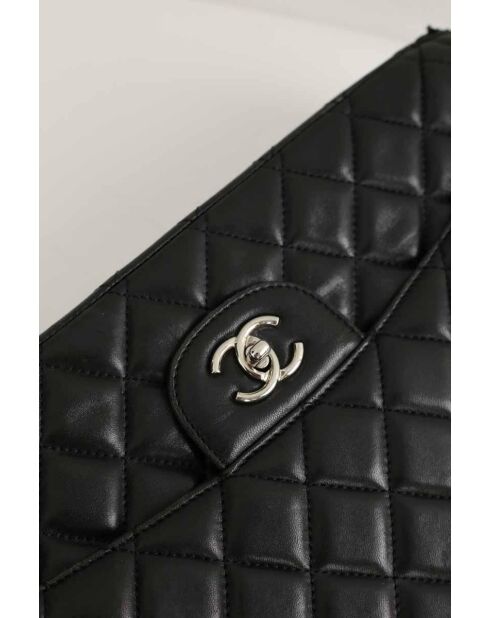 Sac à bandoulière en cuir noir - 33x10x25 cm - Bon état