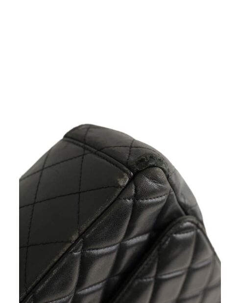 Sac à bandoulière en cuir noir - 33x10x25 cm - Bon état