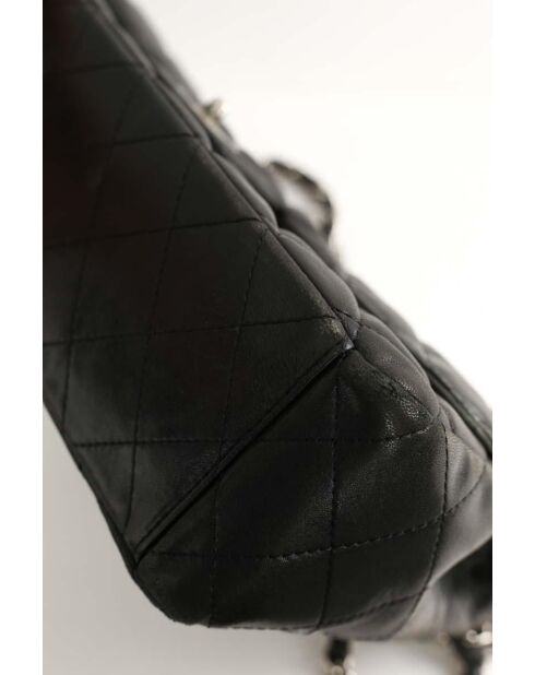 Sac à bandoulière en cuir noir - 33x10x25 cm - Bon état