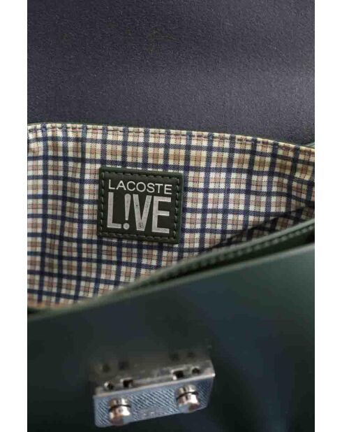 Lacoste kaki leren schoudertas - Zeer goede staat