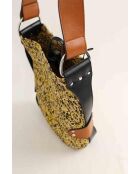 Borsa a tracolla in tessuto giallo - 20x7x23 cm - Ottime condizioni