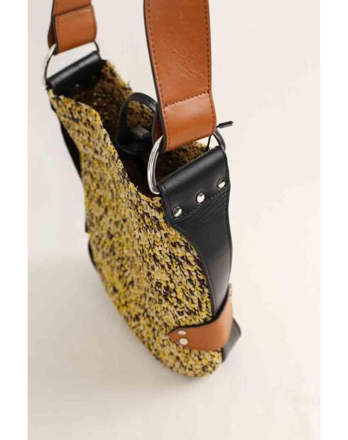 Borsa a tracolla in tessuto giallo - 20x7x23 cm - Ottime condizioni