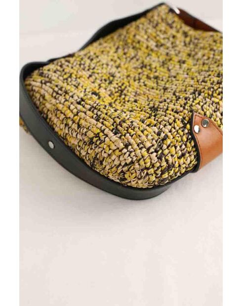 Borsa a tracolla in tessuto giallo - 20x7x23 cm - Ottime condizioni