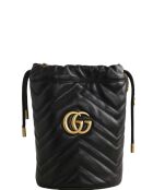 Schwarze Schultertasche aus Leder - 17x11x18 cm - Sehr guter Zustand