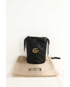 Schwarze Schultertasche aus Leder - 17x11x18 cm - Sehr guter Zustand