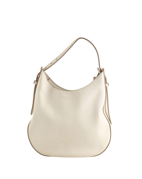 Ecru leren handtas - 32x14x37 cm - Goede conditie