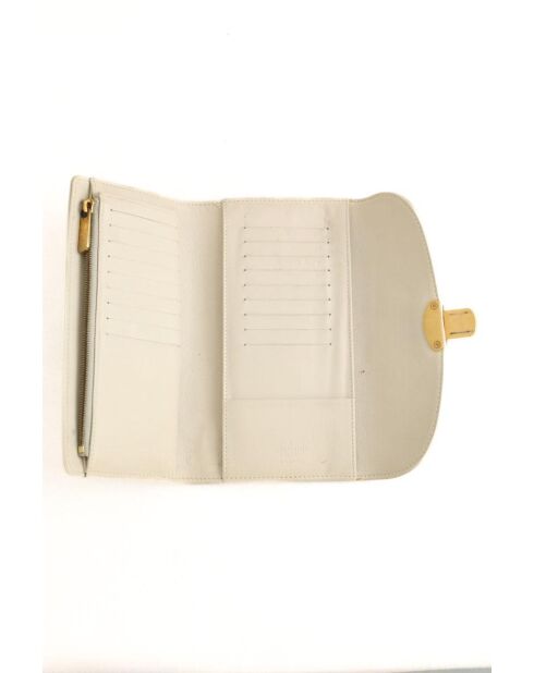 Portafoglio in pelle grigia - 19x3x12 cm - Buone condizioni