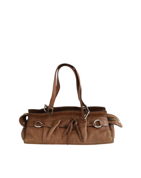 Braune Schultertasche aus Leder - 40x9x18 cm - Guter Zustand