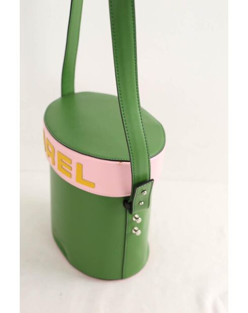 Grüne Schultertasche aus Leder - 28x16x20 cm - Sehr guter Zustand