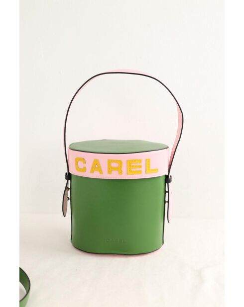 Grüne Schultertasche aus Leder - 28x16x20 cm - Sehr guter Zustand