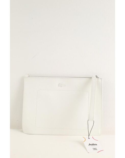 Pochette in pelle bianca - 28x5x22 cm - Ottime condizioni